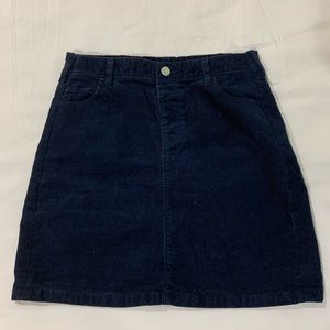 UNIQLO navy corduroy mini skirt